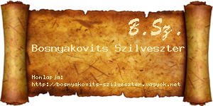 Bosnyakovits Szilveszter névjegykártya