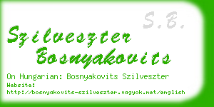 szilveszter bosnyakovits business card